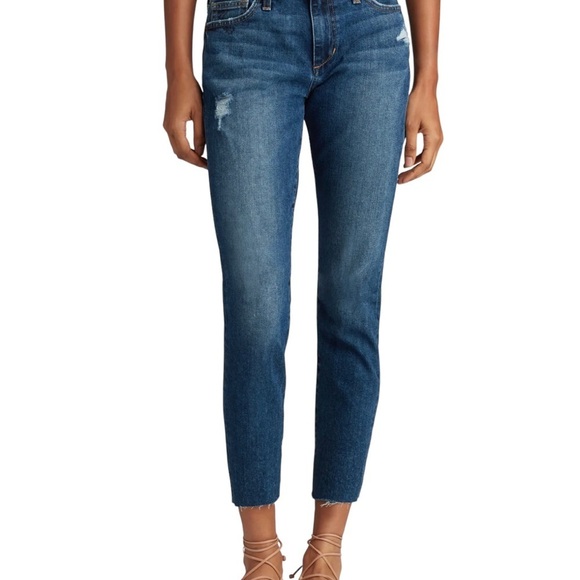 Joes Jeans Mid Rise Skinny Crop Cut Hem in Yukon Women Medium Wash Jeans Sz 25 - Picture 1 of 16